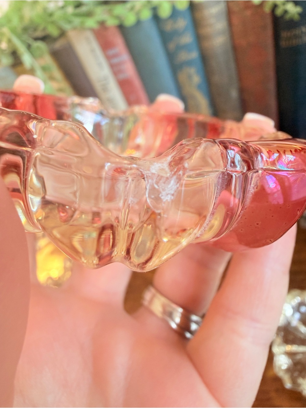 3 Vintage Anchor Hocking Glass Ashtrays Ruby Red and Clear - Picture 10 of 17